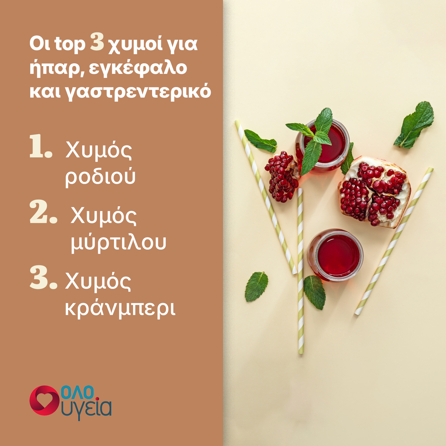 3 χυμοί που υποστηρίζουν την υγεία του ήπατος, του εγκεφάλου και του εντέρου