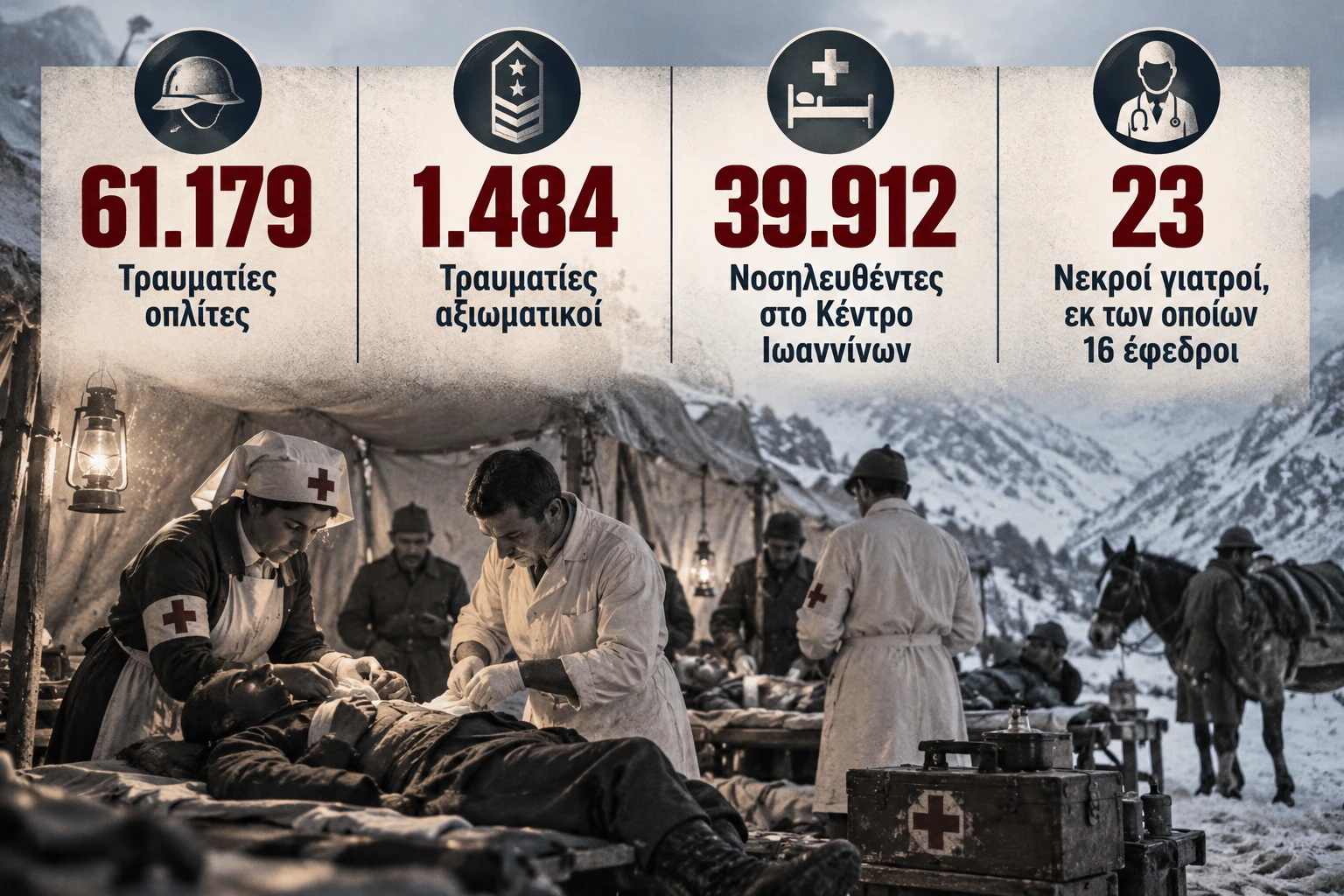 Έπος του 1940: Η άγνωστη μάχη των γιατρών που έσωζαν ζωές στα χιόνια της Πίνδου