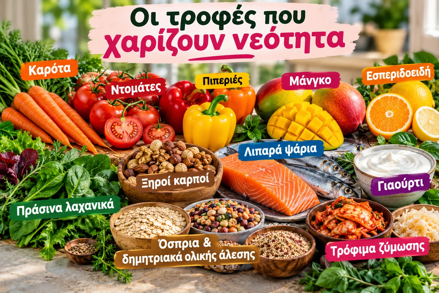 Νεανικό δέρμα: Ποιες τροφές μειώνουν τις ρυτίδες και προστατεύουν το κολλαγόνο